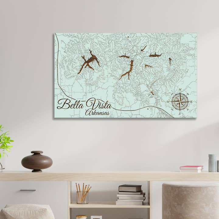Arkansas: Bella Vista Straßenkarte für den Großhandel von Fire & Pine