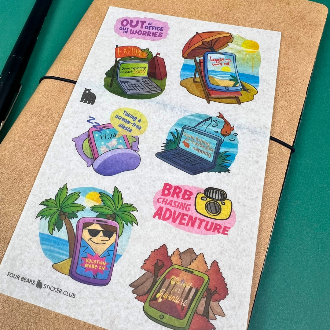 Four Bears Sticker Club - Wholesale Sticker - Out Of Office3