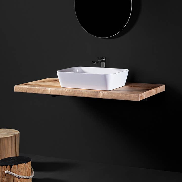 Badezimmerarbeitsplatte aus Buchenholz für den Großhandel von Bruno Spreafico