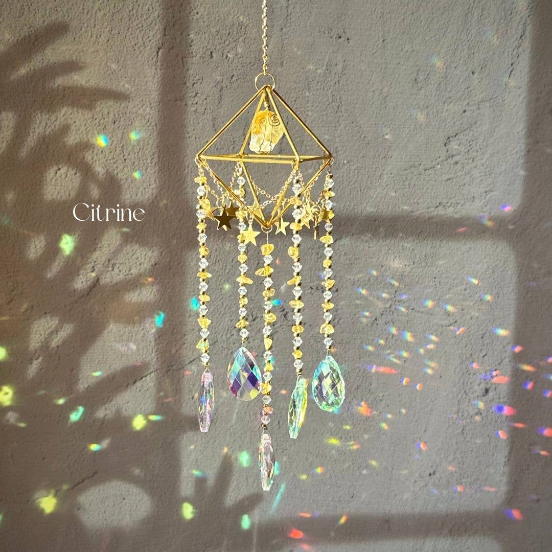 LilAryenne | Jewelry & Suncatchers – wholesale Suncatcher – Crystal Aura Suncatcher: Amethyst, Citrine, Rose Quartz, Fluorite - Gift8