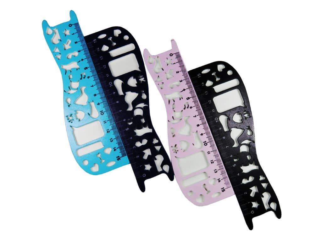 Small Surprises - Wholesale Ruler - Fun wooden ruler with stencil - kawaii school supplies1