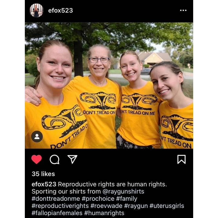 RAYGUN - Wholesale Screen Printed T-Shirt - Women's - Don't Tread On Me Uterus6