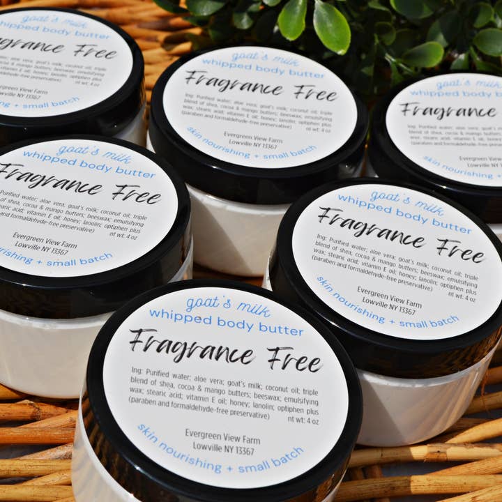 Evergreen View Farm - Wholesale Body balm/butter - Whipped Body Butter Fragrance Free Unscented Goat Milk Honey2
