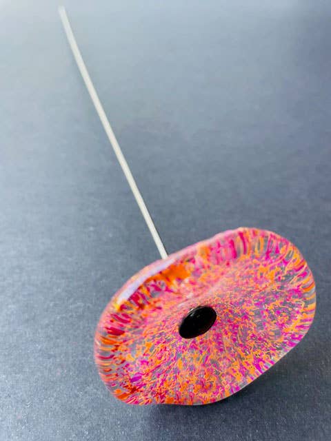 Small Glass Flower For Inside In Transp.-Orange-Fuscia for wholesale by CARNEOL GLASS