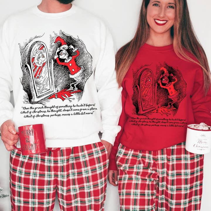 TheKingShirt - Wholesale Graphic Sweatshirt - Women's - Grinchmas Christmas Means A Little Bit More Family Tee1