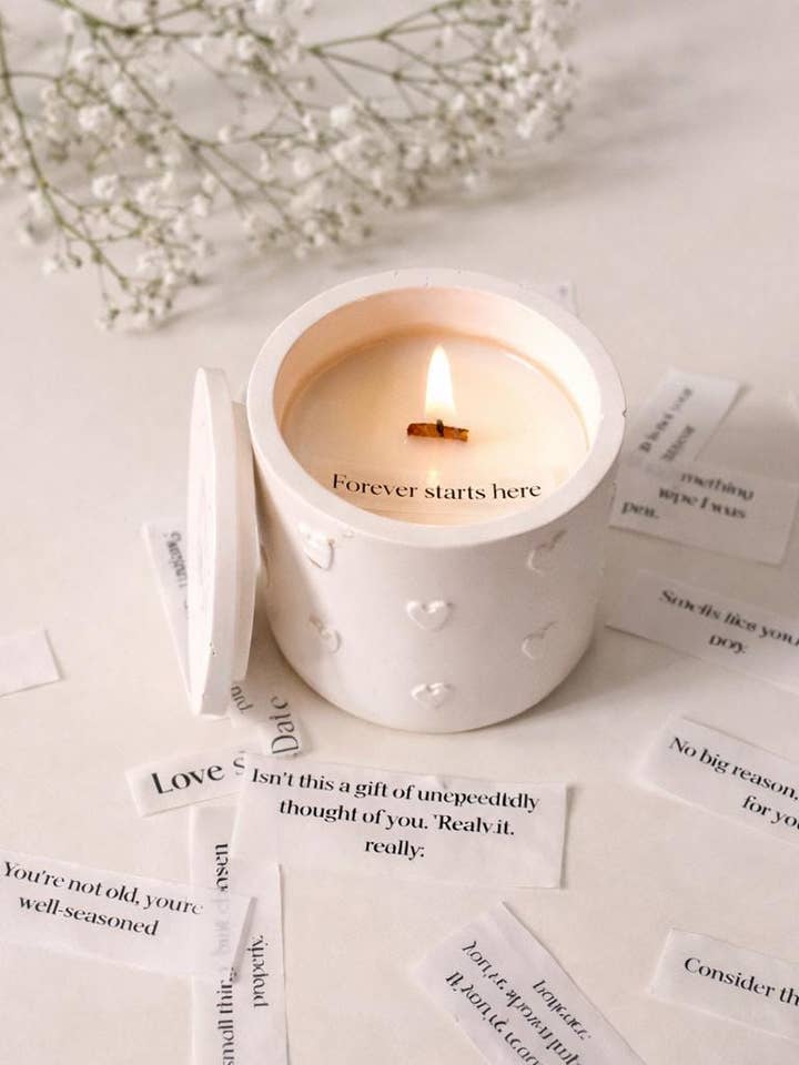Hidden Message Candle - Customised Message - Scented for wholesale by The lines studio