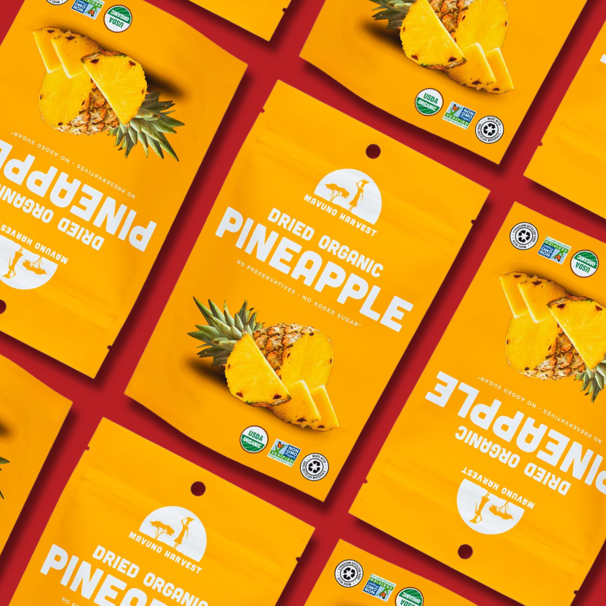 Mavuno Harvest Organics - Wholesale Dried/Dehydrated Fruit - Organic Dried Pineapple, 6-pack case3