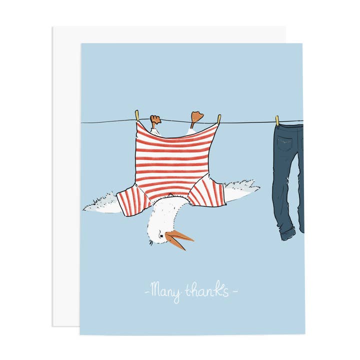 Ramus & Co. - Wholesale Thank You Card - Many Thanks Seagull Greeting Card