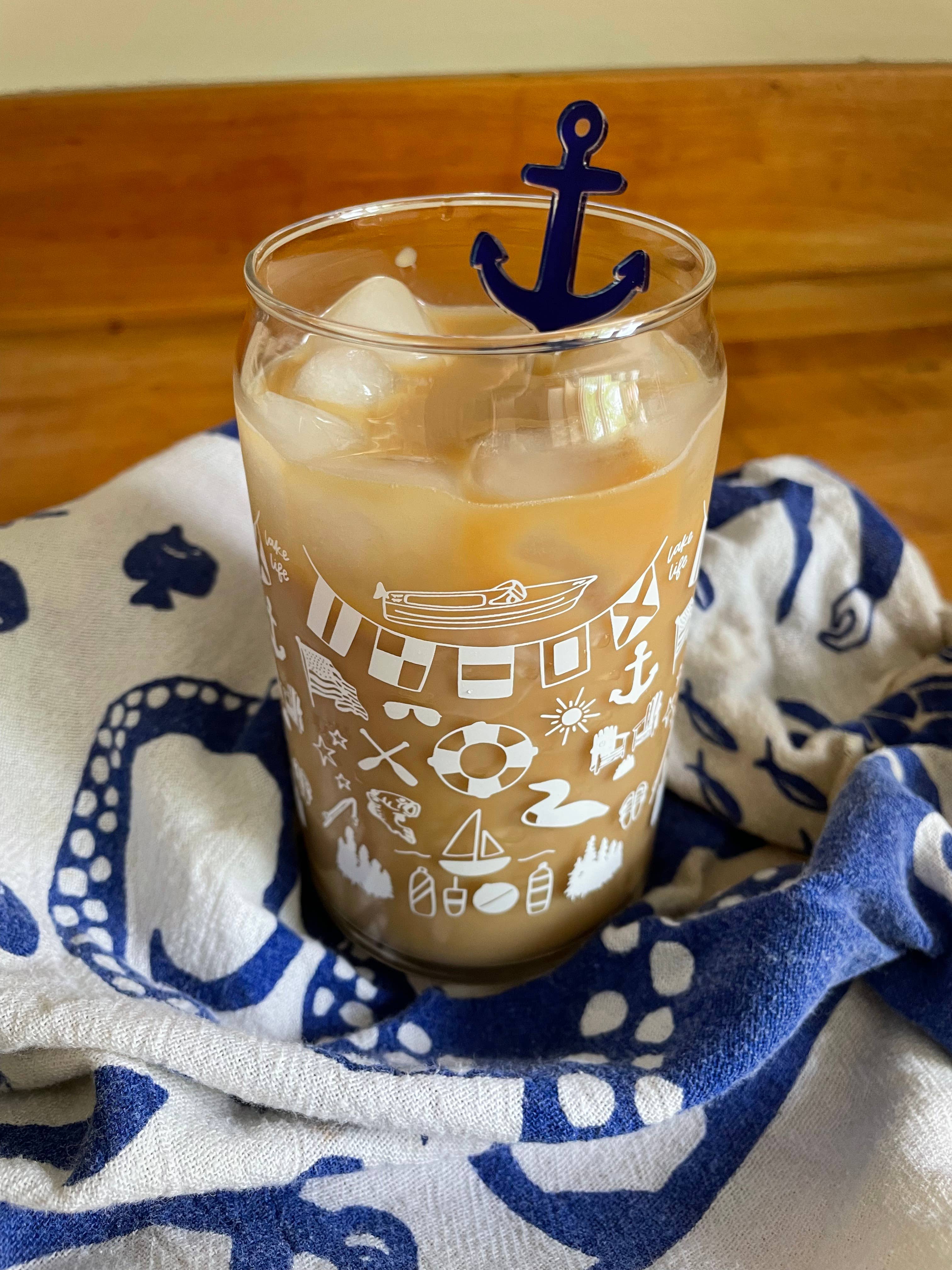 Waves of Grace Letter Co. - Wholesale Drinking Glass/Cup - Lake Life Can Glass1