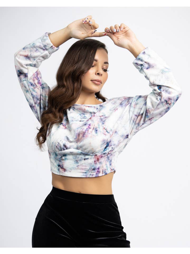 Chekani – wholesale Sweatshirt – Women's – Corset Back Sweatshirt Jumper in Tie Dye | Hermione