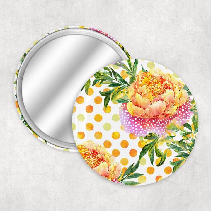 Floral Pocket Mirror: Compact Travel Makeup Mirror #3 for wholesale by YourSunnySideLLC
