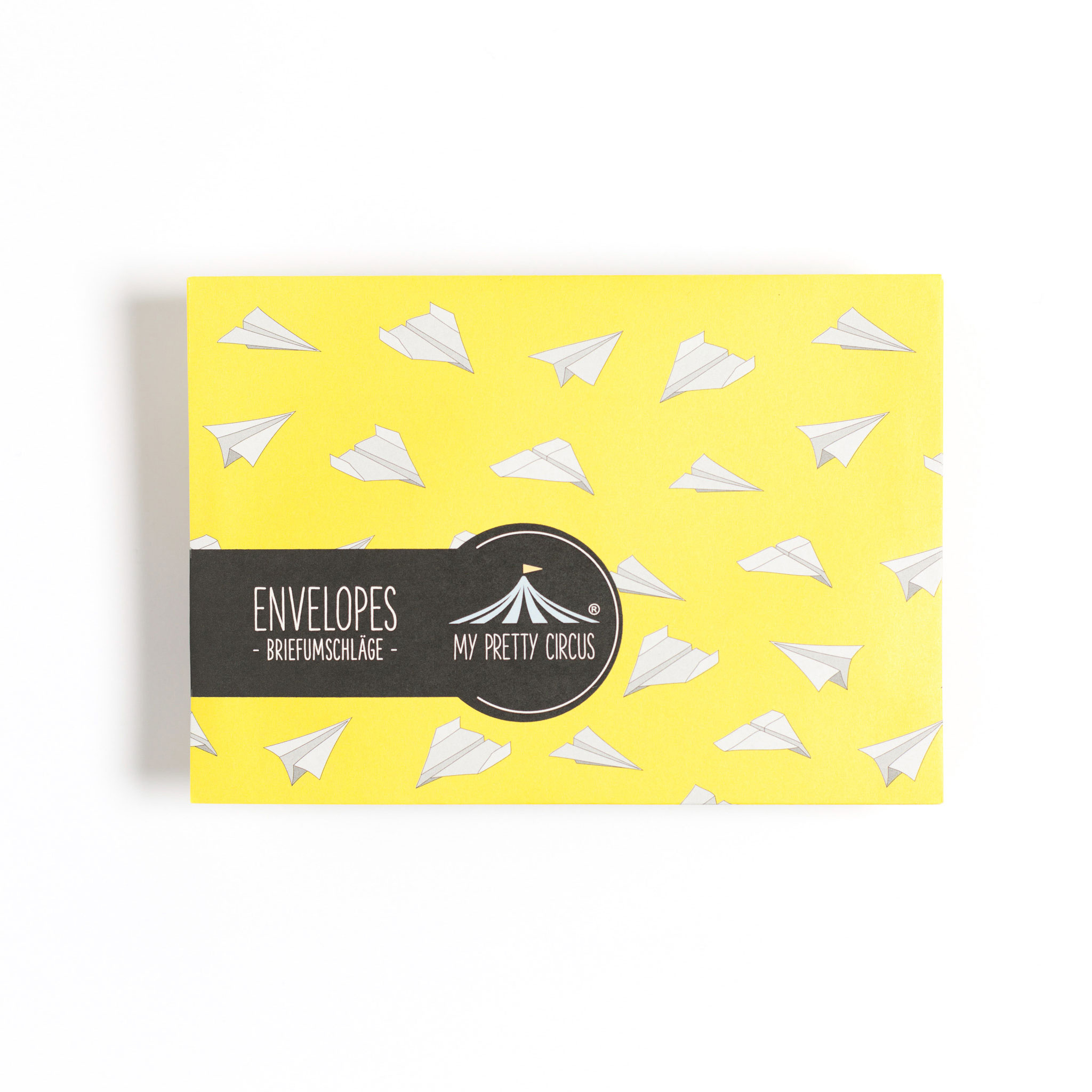 My Pretty Circus - Wholesale Envelopes - 8 yellow paper airplane envelopes - C63