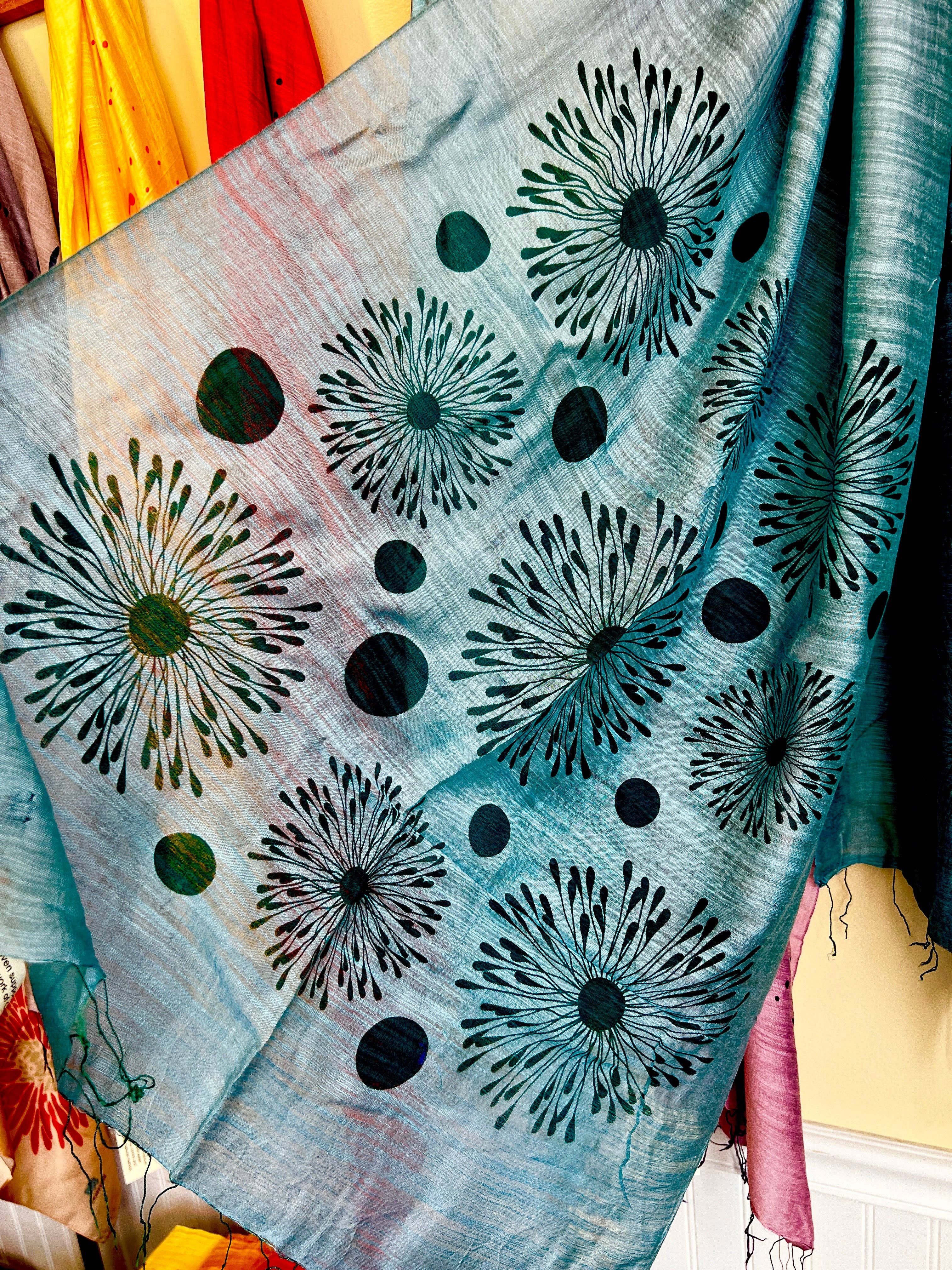 Wooven - Wholesale Scarf - Women's - Screen Printed Silk Blend Scarves in 13 colors and patterns, hand printed in Vietnam8