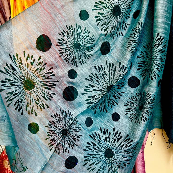 Wooven - Wholesale Scarf - Women's - Screen Printed Silk Blend Scarves in 13 colors and patterns, hand printed in Vietnam8