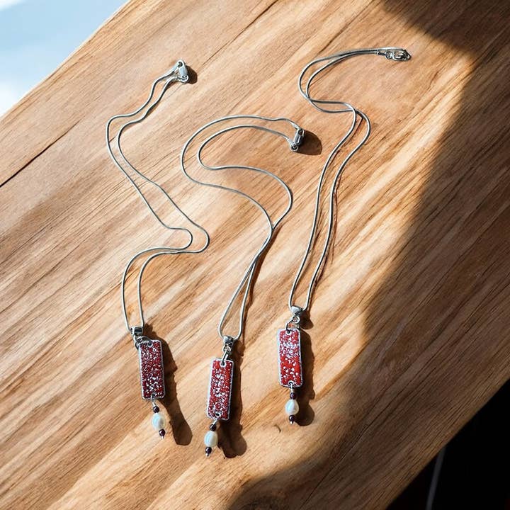 Final Clearance 16-inch Silver & Enamel Necklace - Lot of 3 for wholesale by Buckaroo Bling LLC dba Bling Boheme