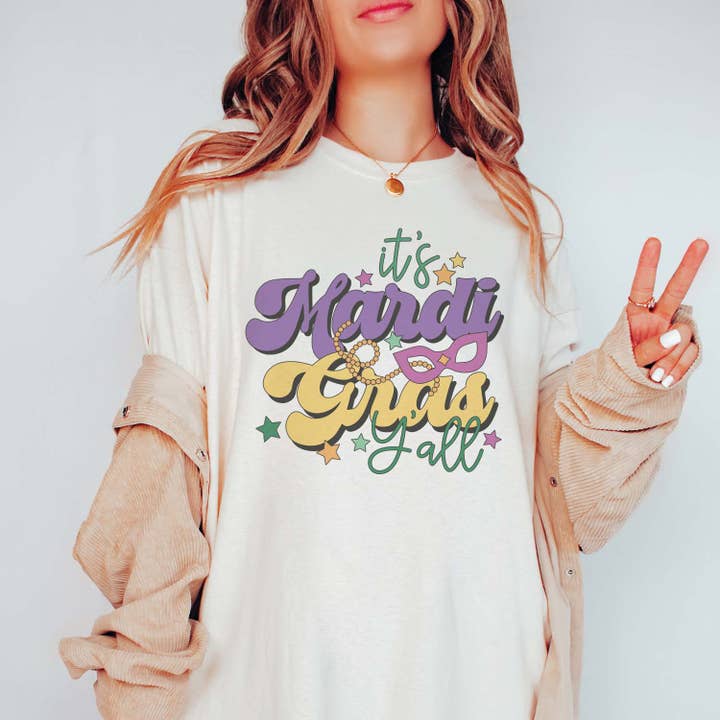 O seu Mardi Gras Yall - navios Fast XS-4XL por atacado de McCarty Branch Company