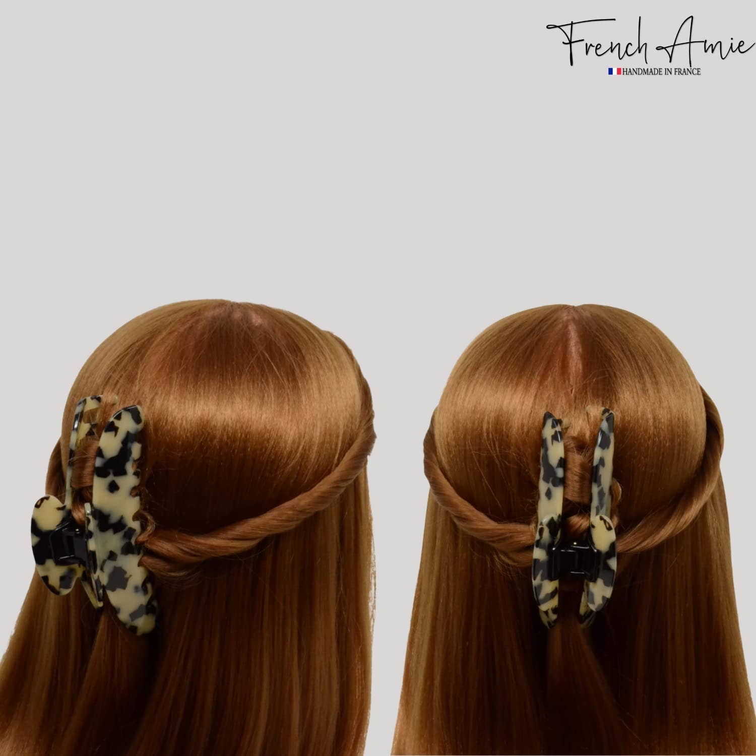 Parcelona - Wholesale Hair Clip - Women's - French Amie Thin Oval Large 4 1/4” Handmade Celluloid Jaw Hair Claw for Women21