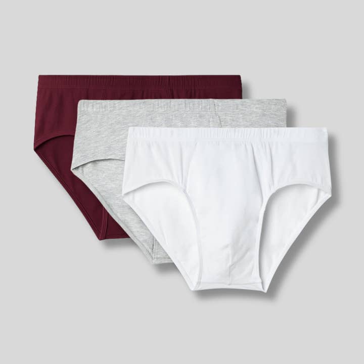 SilkCut Modal Briefs – 3-Pack Multicolor (Cabernet, White, Navy, Black) for wholesale by SilkCut Underwear