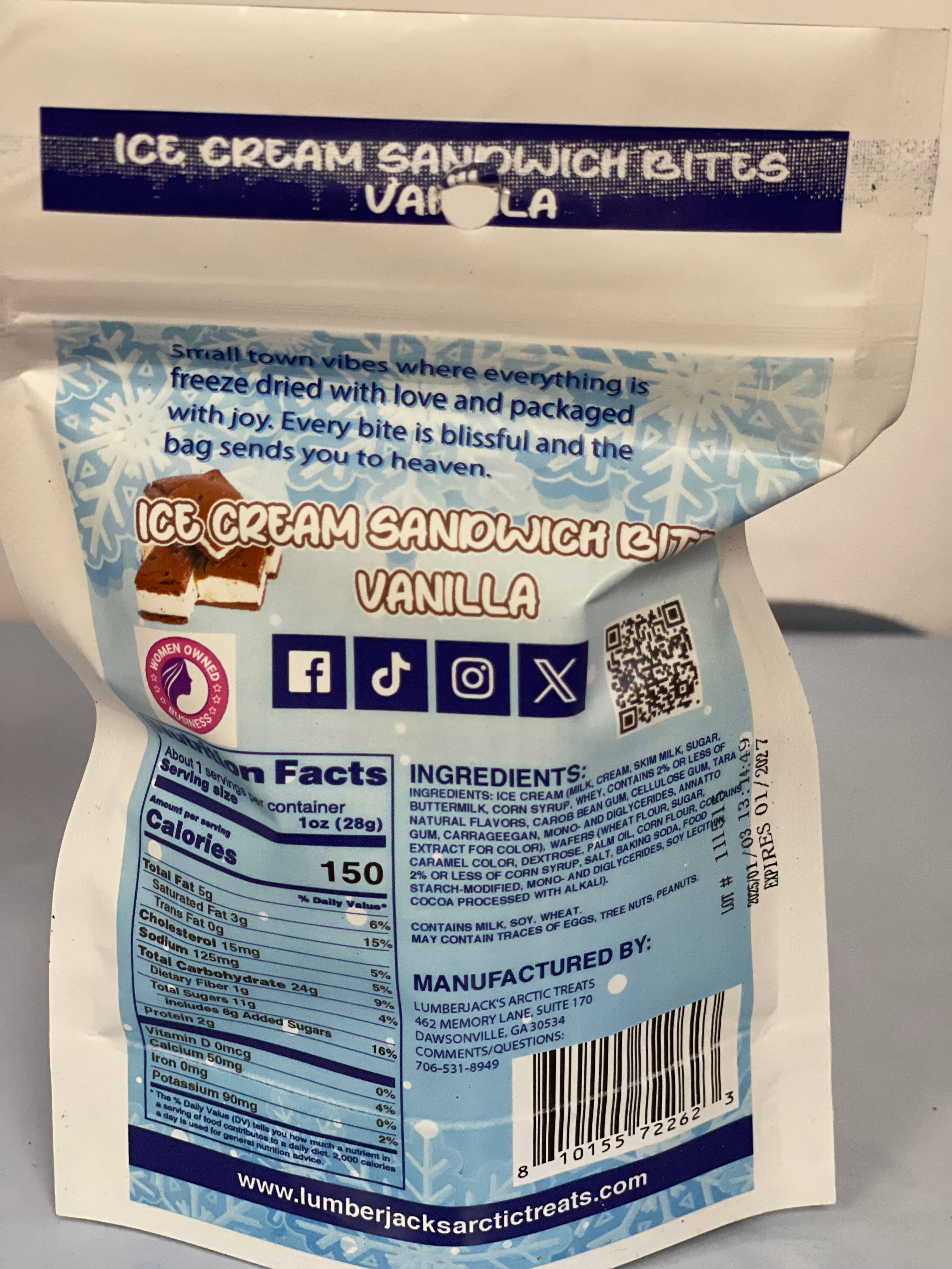 Lumberjack's Arctic Treats - Wholesale Hard Candy - Ice Cream Sandwich Bites Vanilla (1oz)1