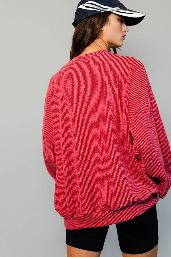 BUCKETLIST INC - Wholesale Graphic Sweatshirt - Women's - T1770I -'INDIANA' Comfy Oversize Graphic Sweatshirt, Gameday8