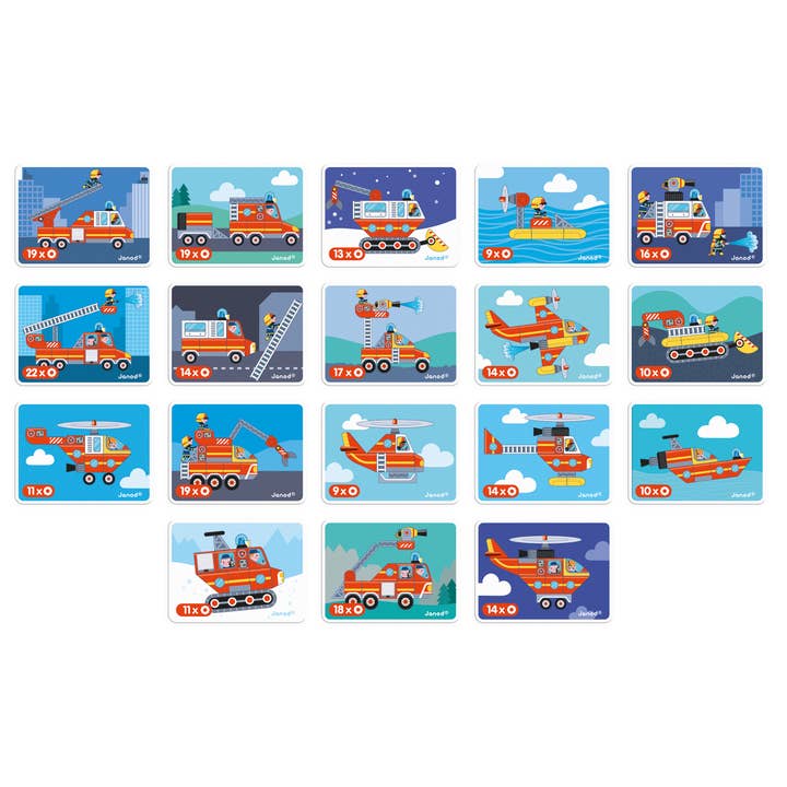 Janod - Wholesale Toy Set - Kids - Magneti'book - Firemen1