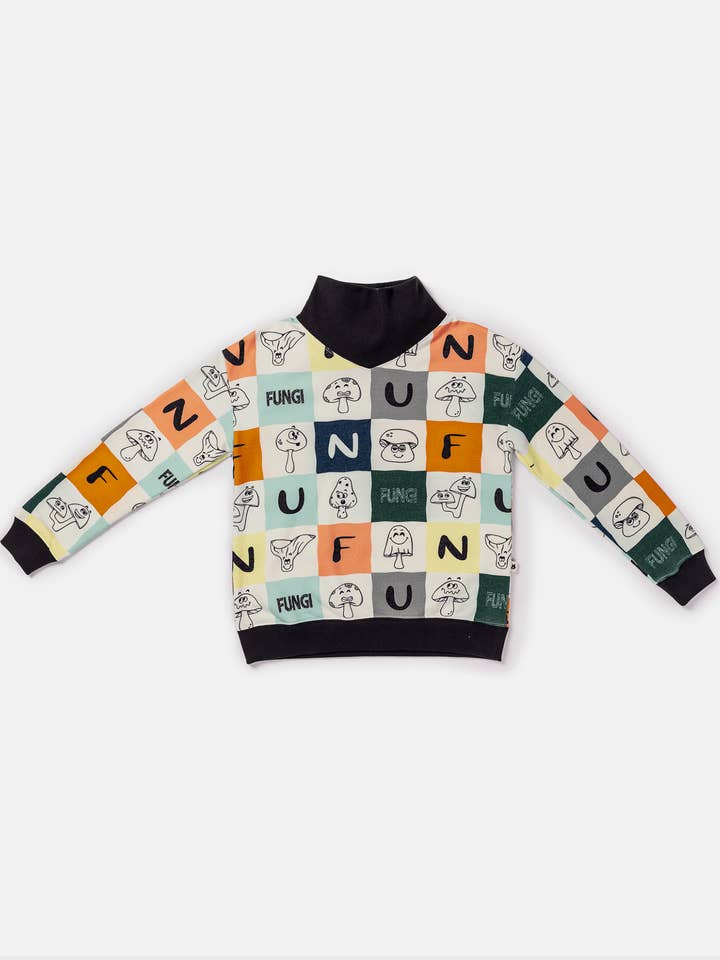 Sweat-shirt à col cheminée en coton Pima - Fungi pour la vente par Rapozza