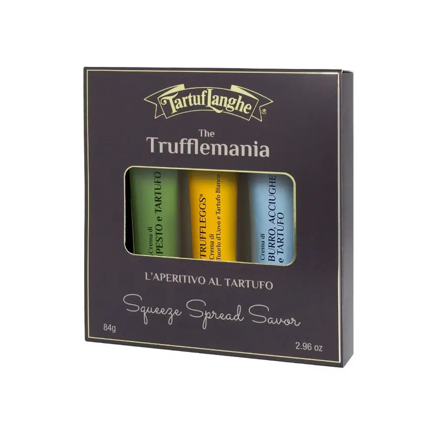 TartufLanghe - Vente Sauces - LA TRUFFLE MANIA : Kit de Tubes Apéritif à la Truffe – 84g0