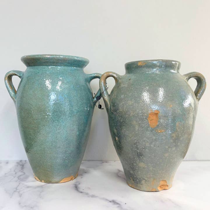 etúHOME - Wholesale Vase - Found Blue/Green Tones Ceramic Amphora Vase