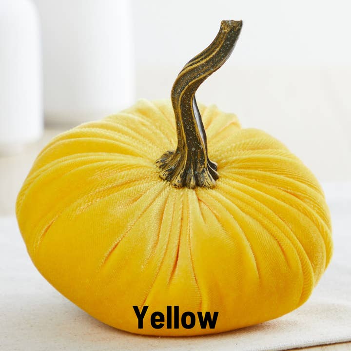 Your Heart's Content - Wholesale Decorative Tabletop Object - Pumpkin Small Velvet, Halloween mantel, Autumn table, Gift32