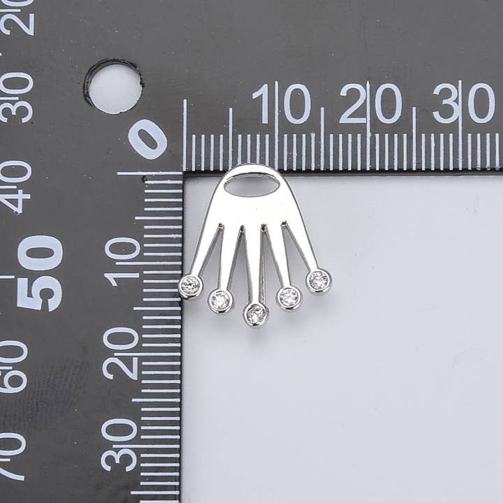 Beads Creation - Wholesale Individual charm/pendant - Gold Filled King Crown Slider Beads CZ Micro Pave, BD7551