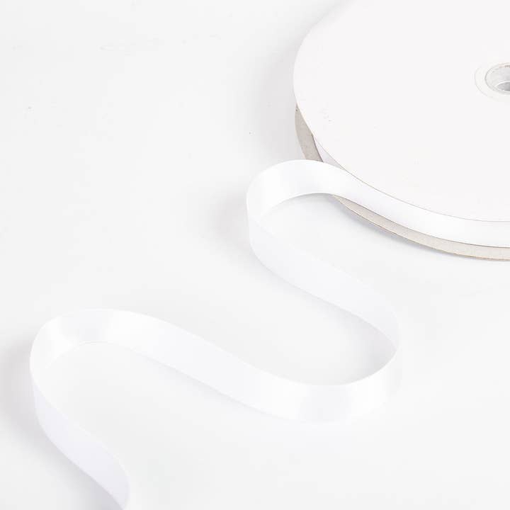 Little Ribbon Shop - Wholesale Ribbon - Gift Wrapping - White 05 Double Faced Satin Ribbon 100-Yard Roll1