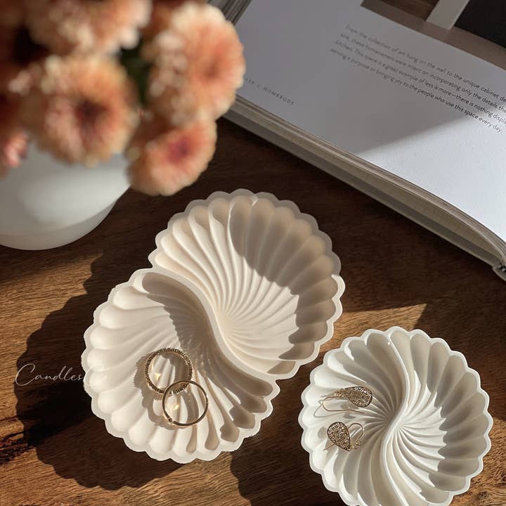 White Shell trinket Dish Handmade Home Decor for wholesale on Faire1