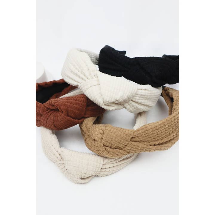 MIX COLOR Waffle Texture Knotted Headband for wholesale on Faire