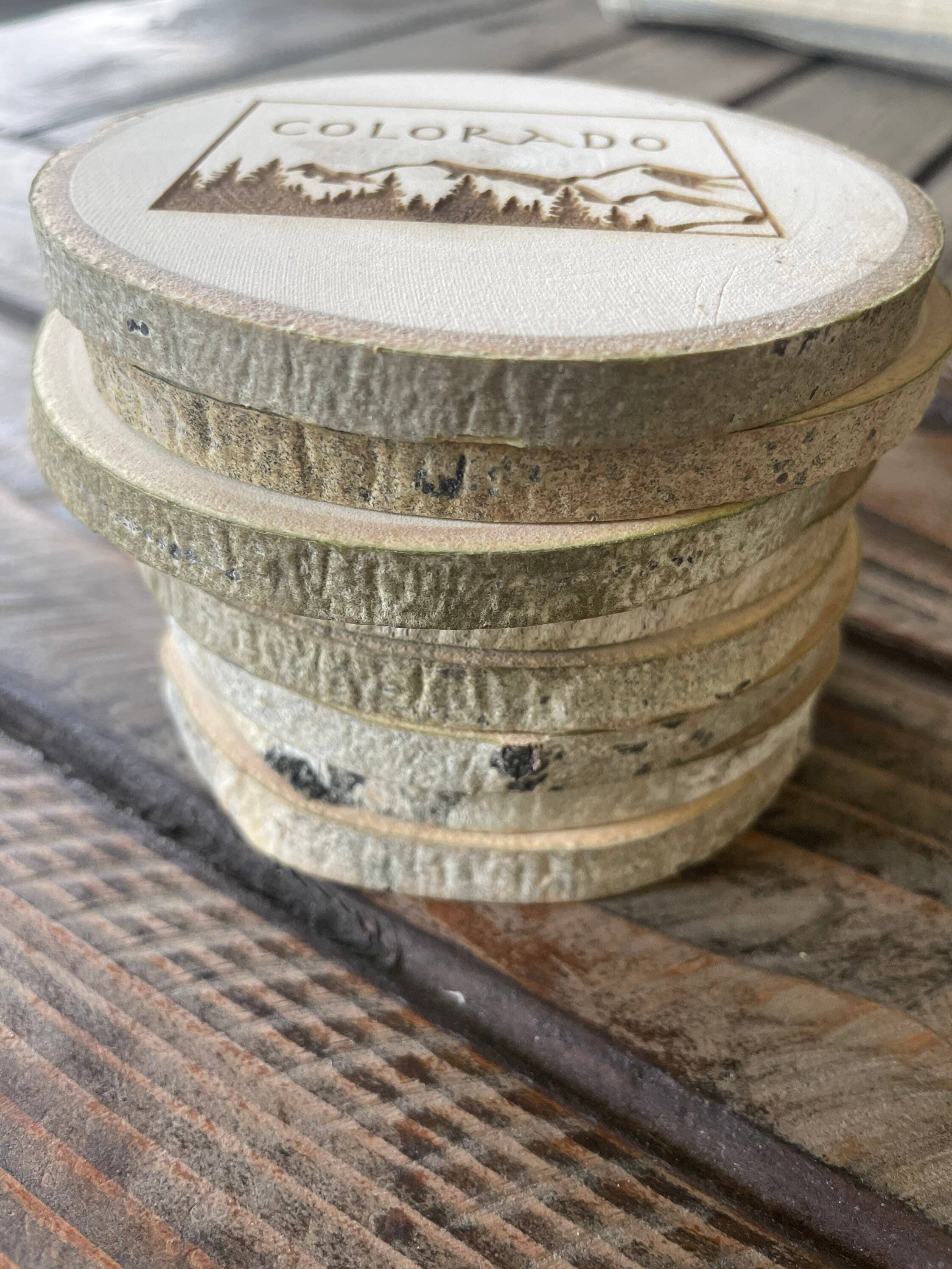 Parks Art Collection - Wholesale Coasters - Colorado Coaster, State Shape on Local Aspen Wood8