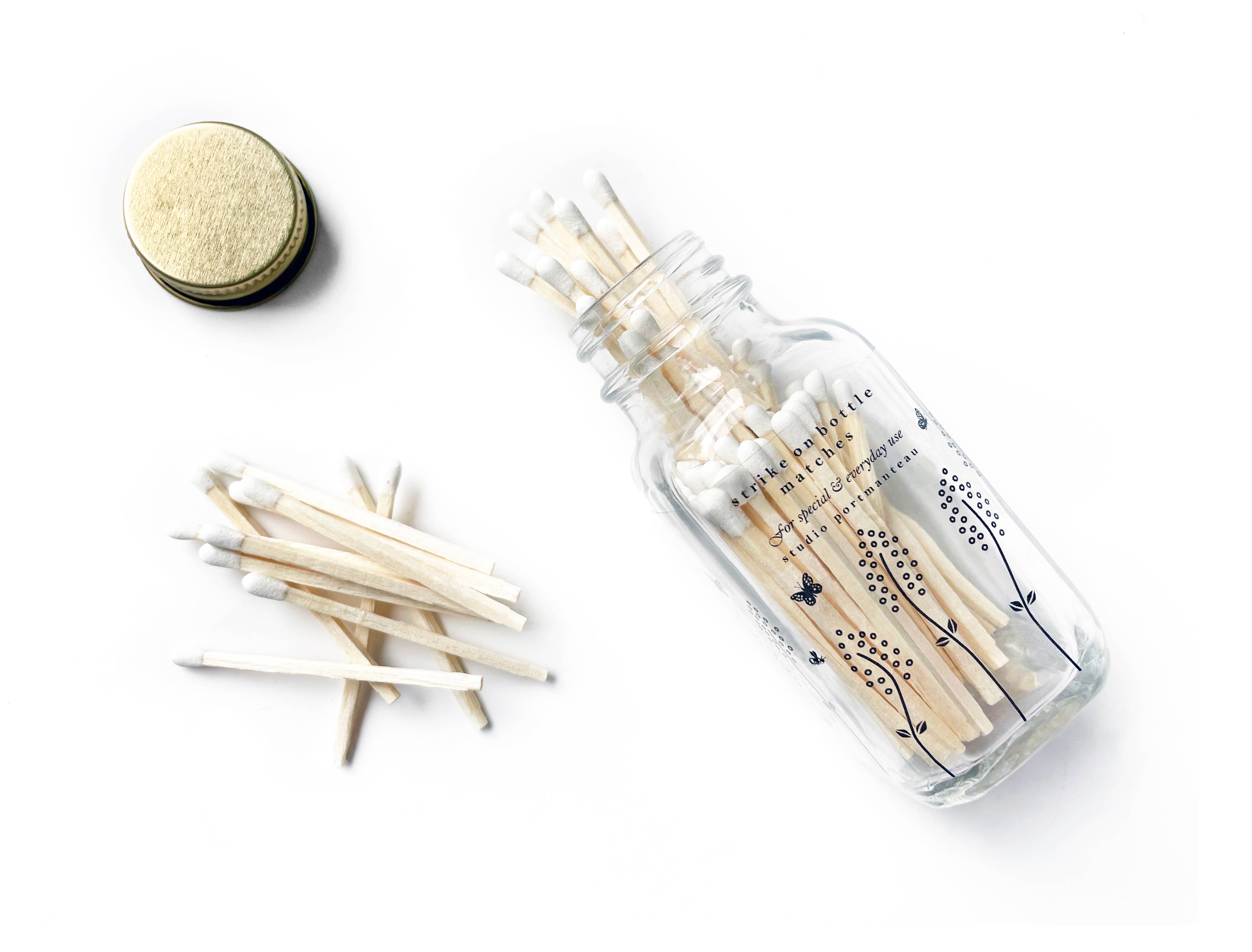 Studio Portmanteau – Großhandel Streichhölzer – Wildflower Streichholzglas, 2,5 cm, Weiß | Hübscher Streichholzhalter aus Glas4