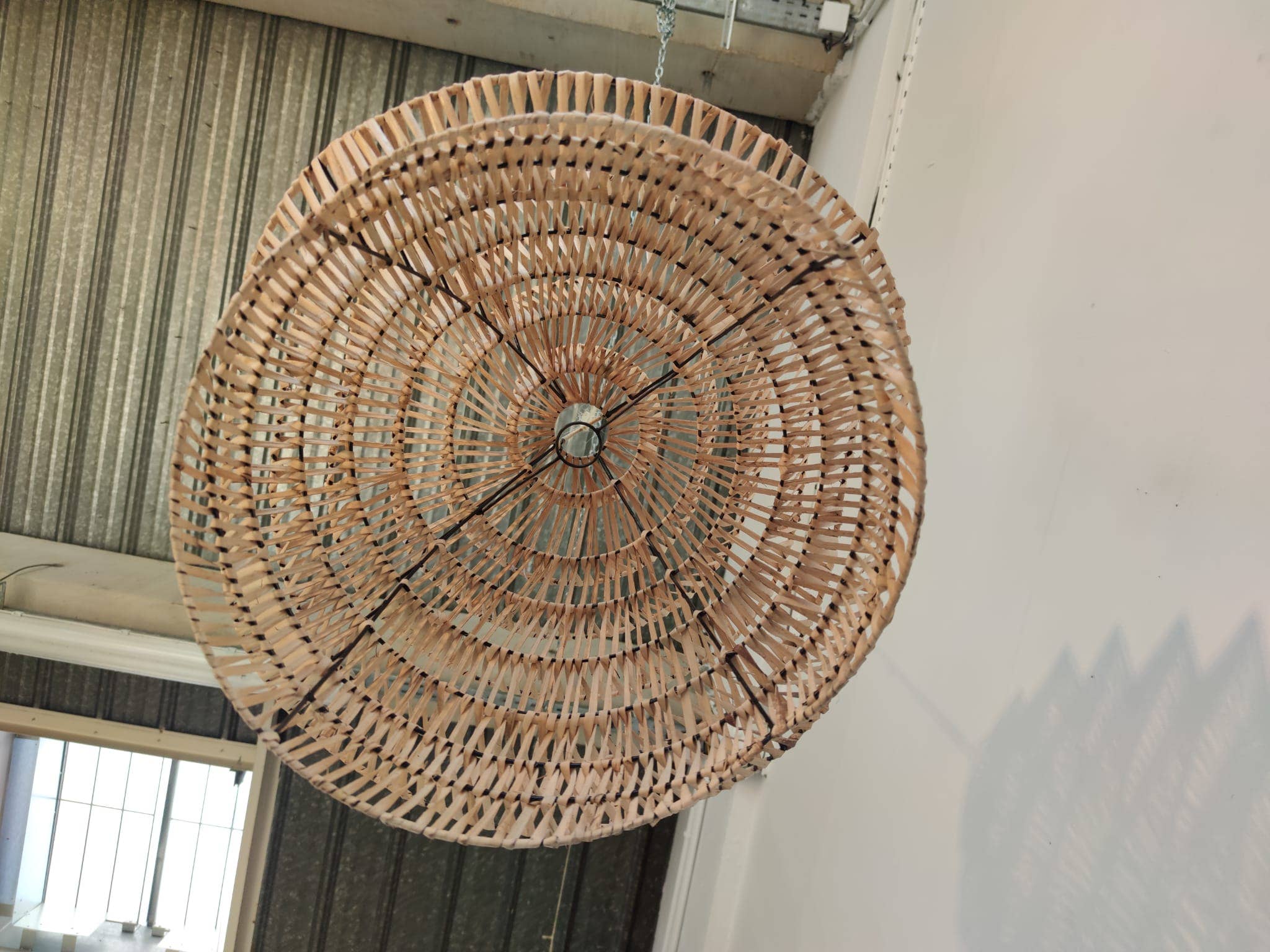 Office Objets - Wholesale Chandelier/Hanging Light - Woven rattan pendant in natural accordion shape6