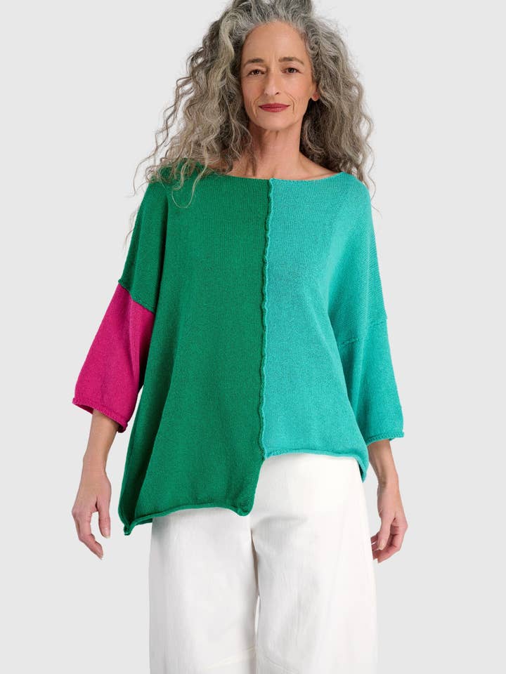 Loose Colorblock Sweater, Mix for wholesale by Alembika