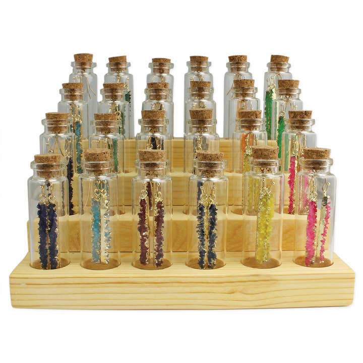 Bright & Dark Druzy Bar Earring in a Bottle Program - 36 pcs for wholesale by ZAD