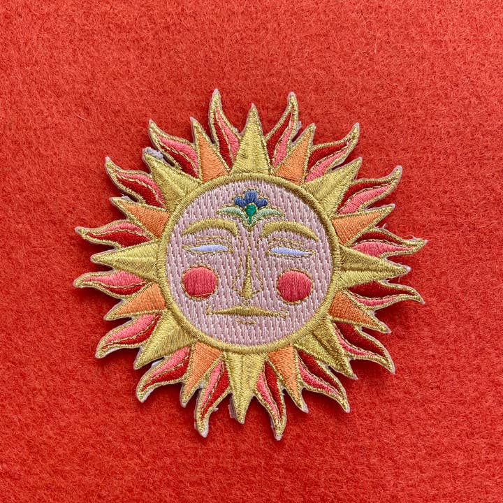 Iron on Patch - LIMITED EDITION Metallic Gold Sun for wholesale by Ashlea Bechaz Illustration