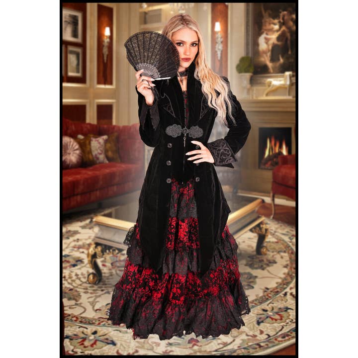 Western Fashion - Wholesale Handheld Folding Fan - 69819 - Lace Fan with tassel, black2