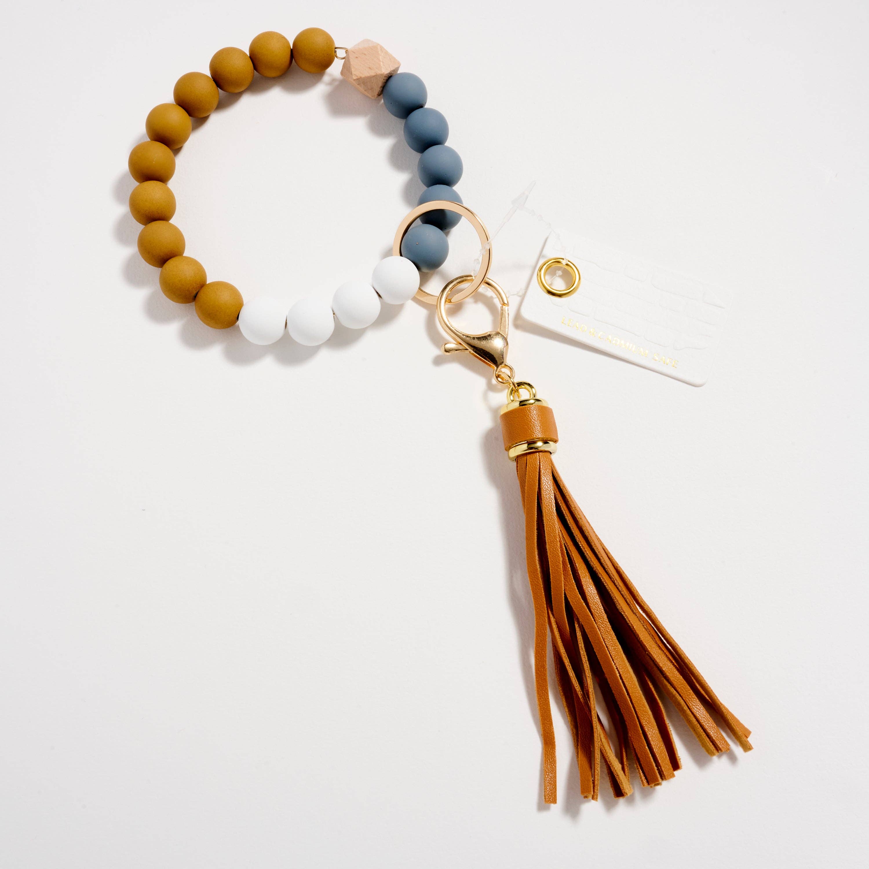 Frem – wholesale Keychain bracelet – Beaded Bracelet Keychain with Tassel – Silicone Bead Wristlet Key Ring4