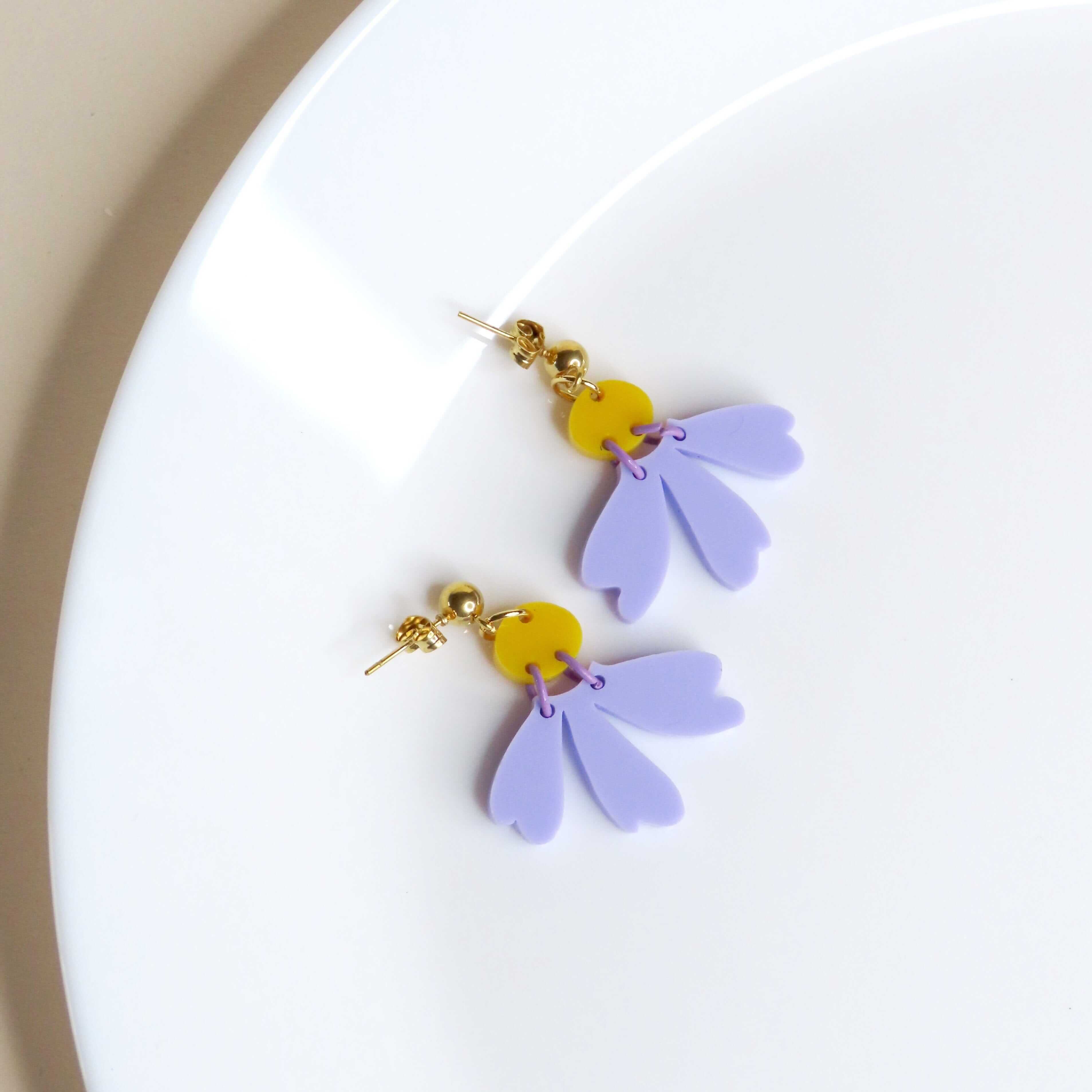 Niemalsmehrohne - Wholesale Dangle Earrings - Lilac aster earrings0