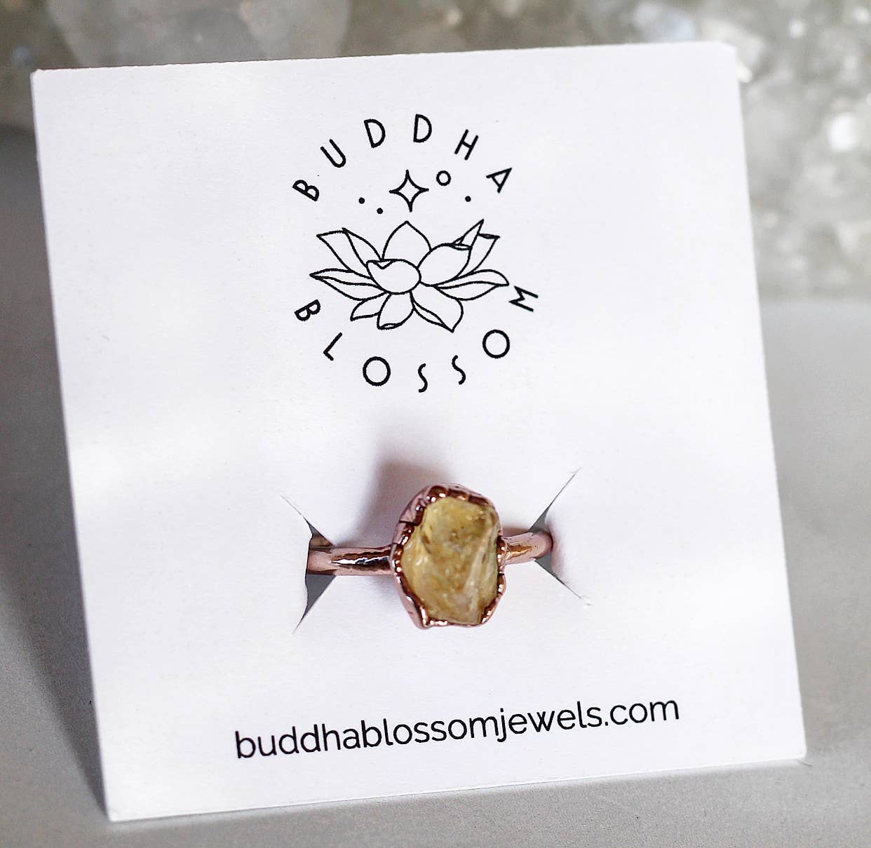 Buddha Blossom Jewels - Wholesale Single Stone/Solitaire Ring - Raw Citrine Stacking Ring in Copper4