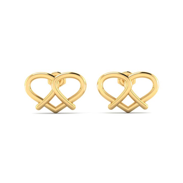 Woidladl - Wholesale Stud/Post Earrings - Heart Pretzel Earrings6