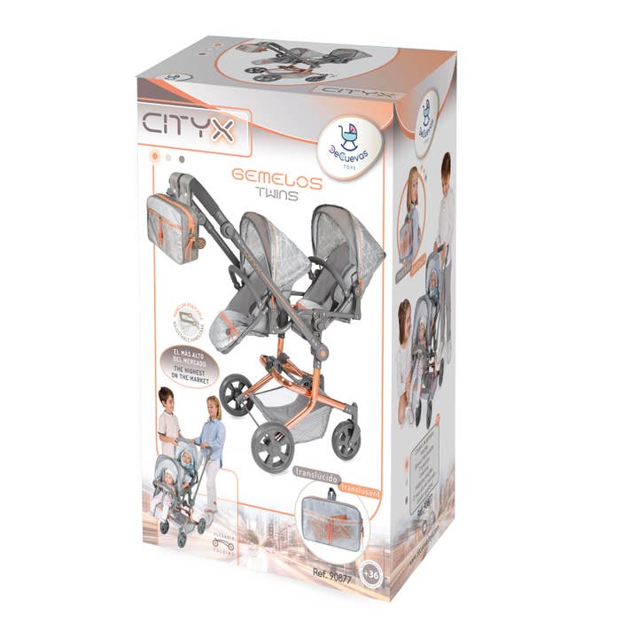 La Tienda de Muñecas - Wholesale Doll pram – Kids - Folding twin stroller -NEW - multi-position for dolls up to 52 cm9