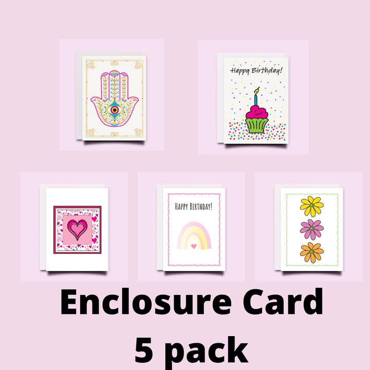 Enclosure Card - 5 pack Birthday and Occasions for wholesale by SpillinInk