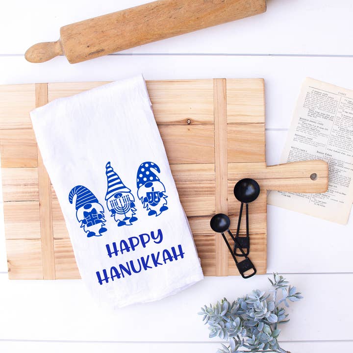 Hanukkah Gnomes Jewish Holiday Kitchen and Hand Towel for wholesale by Designing Moments