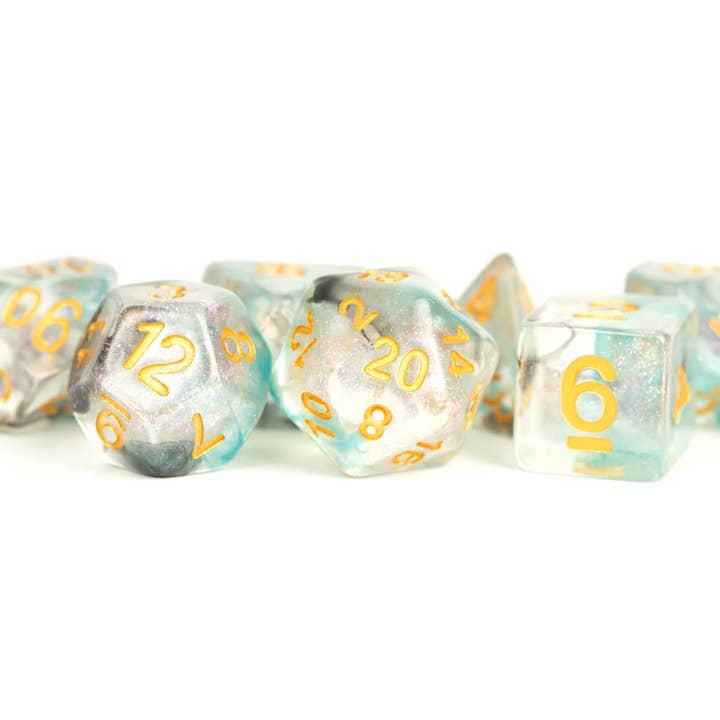 FanRoll by Metallic Dice Games - Wholesale Dice - Limited Edition: Out of Print Set of 7 Resin Dice for D&D