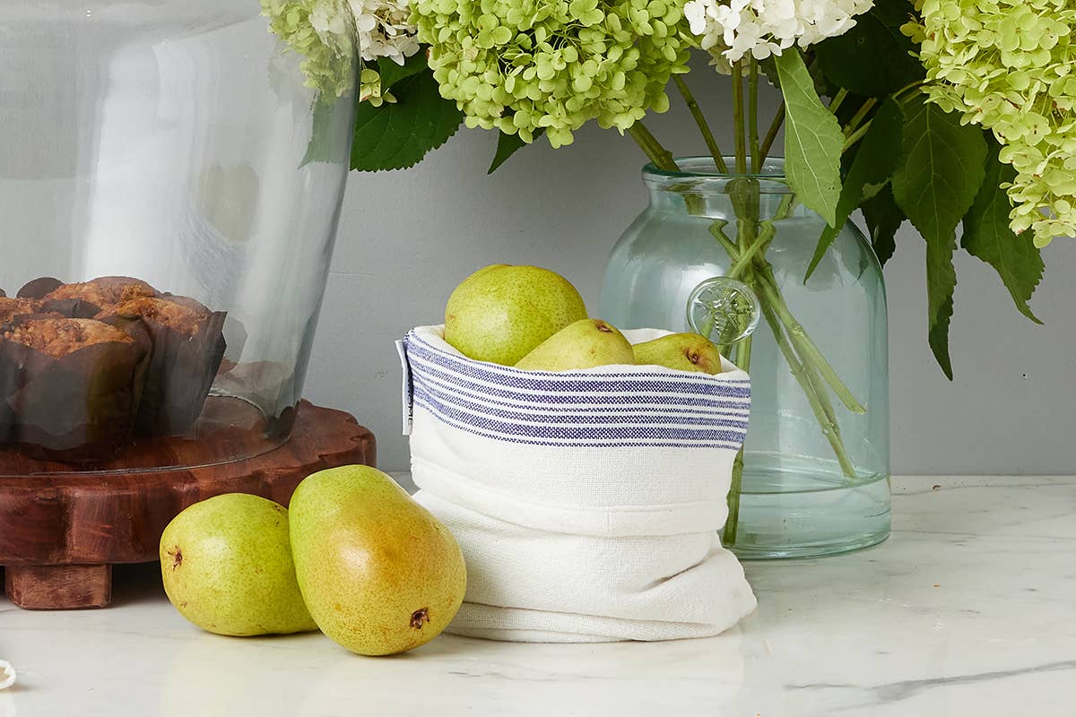 etúHOME - Wholesale Food Storage Wrap/Bag - Bistro Bag, Vintage Navy Blue Stripe, Set of 23