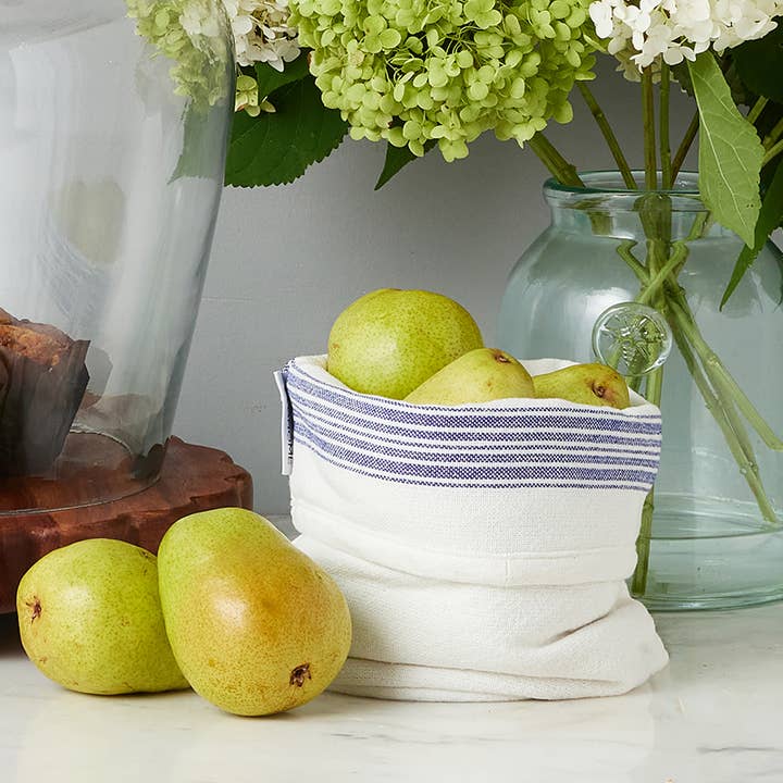 etúHOME - Wholesale Food Storage Wrap/Bag - Bistro Bag, Vintage Navy Blue Stripe, Set of 23